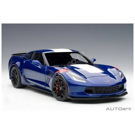 CHEVROLET CORVETTE GRAND SPORT BLEUE/BANDES BLANCHES/ROUGE