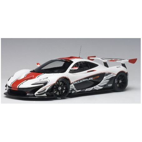 MCLAREN P1 GTR 2015 BLANCHE AVEC BANDES ROUGE