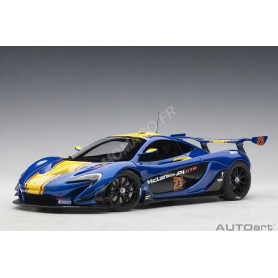 MCLAREN P1 GTR 2015 BLEUE AVEC BANDES JAUNE