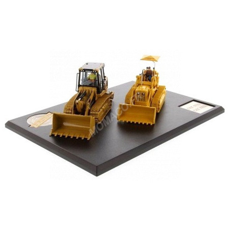 CATERPILLAR SET DE 2 MODELES 977 ET 963 K CHARGEUSE SUR CHENILLES AVEC FIGURINE