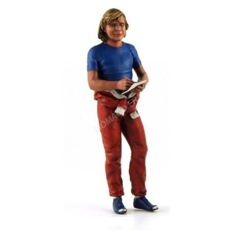 FIGURINE JAMES HUNT SIGNANT UN AUTOGRAPHE