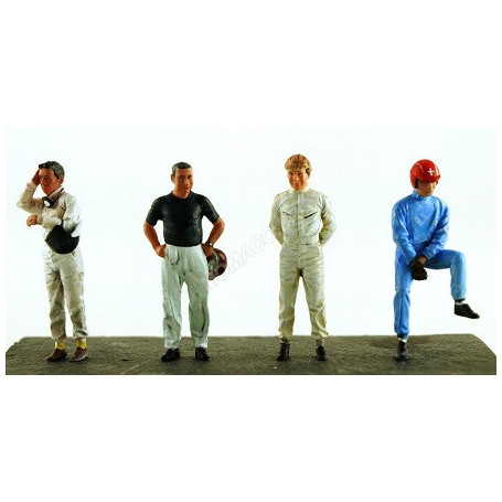 COFFRET FIGURINES J. CLARK/FANGIO/P. RODRIGUEZ/J. SIFFERT