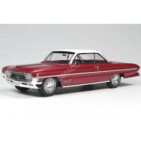 OLDSMOBILE 98 1961 ROUGE TOIT BLANC