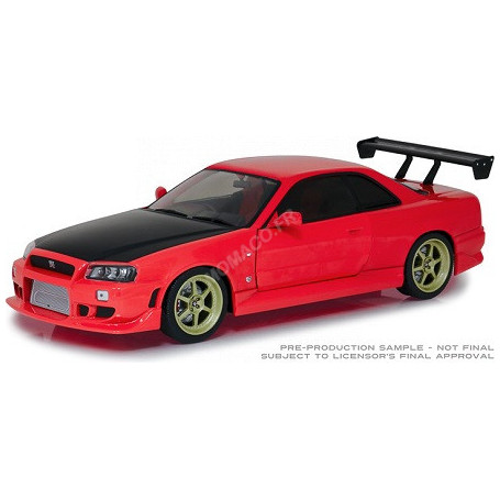 NISSAN SKYLINE GT-R (R34) 1999 ROUGE AVEC LED (EPUISE)