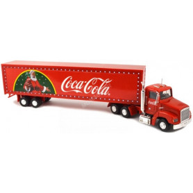 TRACTEUR INTERNATIONNAL AVEC SEMI REMORQUE SPECIAL FETE  "COCA-COLA" (2EME VERSION AVEC LED)
