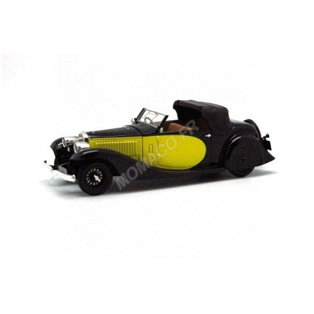 BUGATTI TYPE 57 STELVIO DROPHEAD COUPE 1934 SN57202 NOIR/JAUNE SEMI-OUVERT