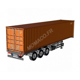 REMORQUE EU AVEC CONTAINER 40FT MARRON
