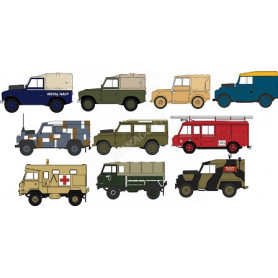SET DE 10 LAND ROVER MILITAIRE