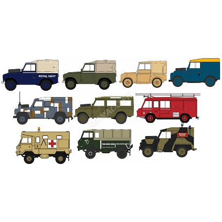 SET DE 10 LAND ROVER MILITAIRE