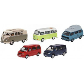 SET DE 5 VOLKSWAGEN CAMPER T1/T2/T3/T4/T5