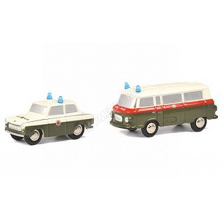SET "VOLKSPOLIZEI"  BARKAS BUS ET TRABANT (EPUISE)