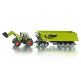 CLAAS AXION 850 AVEC CHARGEUR FRONTAL ET BENNE BASCULANTE