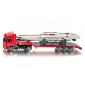 MERCEDES-BENZ ACTROS AVEC PLATEAU ET BATEAU DE SPORT(COULEURS NON CONTRACTUELLE)
