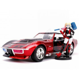 CHEVROLET CORVETTE STINGRAY 1969 "HARLEY QUINN" AVEC FIGURINE HARLEY QUINN