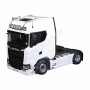SET : SCANIA V8 730S BLANC AVEC REMORQUE TRANSPORTEUR "LOHR"