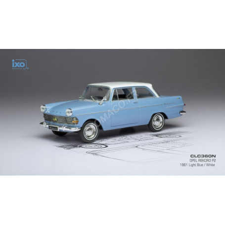OPEL RECORD P2 1961 BLEUE/BLANCHE