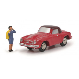 MERCEDES-BENZ 190SL ROUGE AVEC FIGURINE ROSEMARIE (EPUISE)