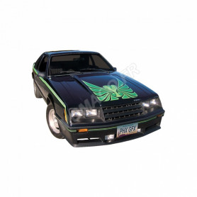 FORD MUSTANG COBRA 1980 NOIR AVEC BANDES ET LOGO COBRA