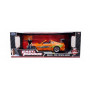 TOYOTA SUPRA 1995 "FAST AND FURIOUS" ORANGE AVEC FIGURINE BRIAN ET LUMIERES