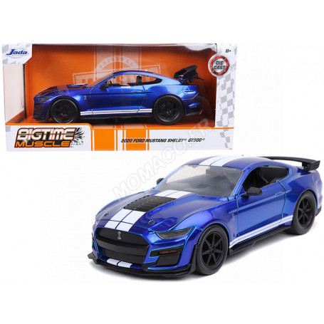 FORD MUSTANG SHELBY GT500 2020 BLEUE BANDES BLANCHES (EPUISE)