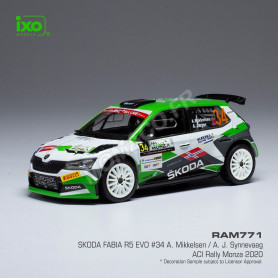 SKODA FABIA R5 EVO 34 MIKKELSEN/SYNNEVAAG RALLYE MONZA 2020