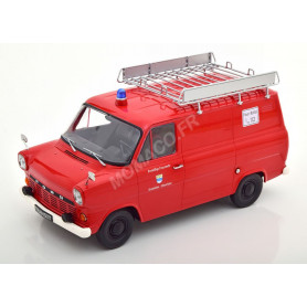FORD TRANSIT DELIVERY VAN "POMPIER ALLEMAND" 1970 ROUGE AVEC GALERIE