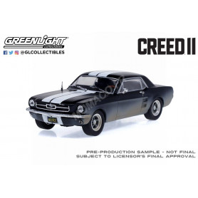 FORD MUSTANG COUPE 1967 "CREED II (2018) - ADONIS CREED" NOIR MATT AVEC BANDES BLANCHES SALIE