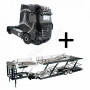 SET : MERCEDES-BENZ ACTROS 4X2 NOIR AVEC LOGO ET ECLAIRAGE LED + REMORQUE PORTE-AUTO LOHR (EPUISE)
