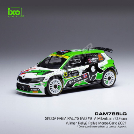 SKODA FABIA RALLY 2 EVO 25 MIKKELSEN/FLOENE RALLYE MONTE CARLO 2021
