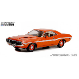 DODGE CHALLENGER R/T 1970 ORANGE AVEC BANDES BLANCHES