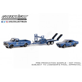 SET DE VEHICULES : CHEVROLET C-10 1968 AVEC CHEVROLET TRANS AM CAMARO 1967 ET REMORQUE 56