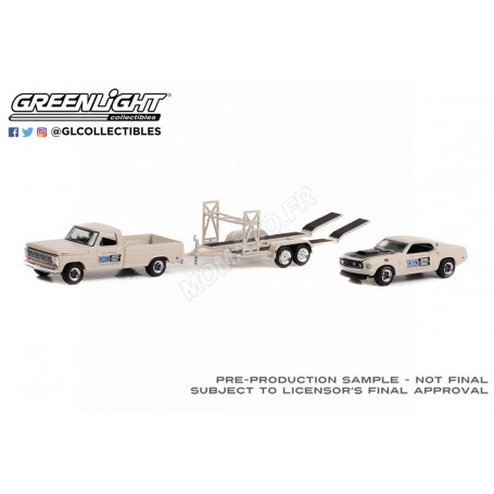 SET DE VEHICULES : FORD F-100 1969 AVEC FORD MUSTANG BOSS 429 1969 ET REMORQUE 133