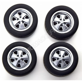 4 ROUES AVEC JANTES POUR PORSCHE 911 GRIS METALLISE