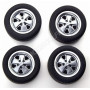 4 ROUES AVEC JANTES POUR PORSCHE 911 GRIS METALLISE