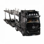 SET : MERCEDES-BENZ ACTROS 4X2 NOIR AVEC ECLAIRAGE LED ET REMORQUE TRANSPORTEUR "LOHR"
