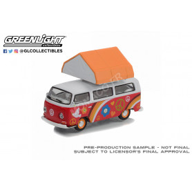 VOLKSWAGEN T2 CAMPER VAN 1968 "PEACE AND LOVE" AVEC TENTE SUR LE TOIT