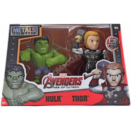 FIGURINE METALFIGS - PACK DE 2 "MARVEL - AVENGERS L'ERE D'ULTRON - HULK ET THOR"