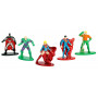 5 FIGURINES NANO-METALFIGS "DC COMICS - SUPERMAN / SUPERGIRL / AQUAMAN / LEX LUTHOR / BATMAN"