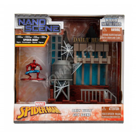 NANO SCENE AVEC NANO-METALFIGS "MARVEL - SPIDERMAN - DAILY BUGLE CITY"