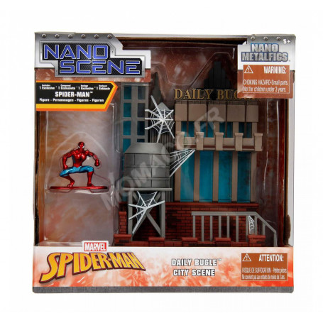 NANO SCENE AVEC NANO-METALFIGS "MARVEL - SPIDERMAN - DAILY BUGLE CITY"
