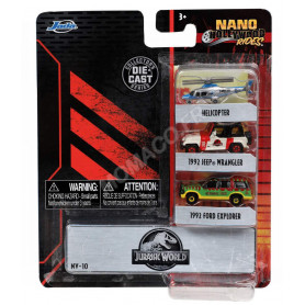 SET DE 3 VOITURES NANO "JURASSIC WORLD" SERIE NV-10