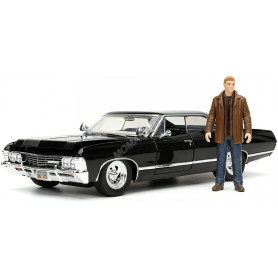 CHEVROLET IMPALA SPORT SEDAN 1967 NOIR "SUPERNATURAL (2005)" AVEC FIGURINE DEAN WINCHESTER
