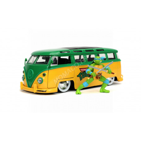 VOLKSWAGEN BUS 1963 "TORTUE NINJA" AVEC FIGURINE TORTUE NINJA LEONARDO