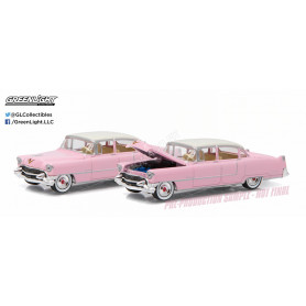 CADILLAC FLEETWOOD SERIES 60 1955 ROSE AVEC TOIT BLANC