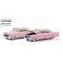 CADILLAC FLEETWOOD SERIES 60 1955 ROSE AVEC TOIT BLANC