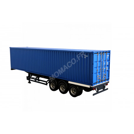 REMORQUE INTERNATIONAL AVEC CONTAINER 40FT BLEUE