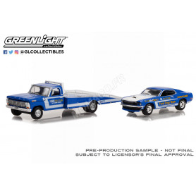 FORD F-350 1969 AVEC RAMPE ET FORD MUSTANG 1969 "FORD DRAG TEAM"