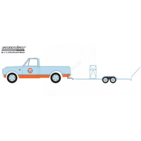 CHEVROLET C-10 "GULF" 1968 AVEC REMORQUE PLATEAU