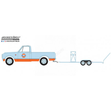 CHEVROLET C-10 "GULF" 1968 AVEC REMORQUE PLATEAU