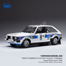 TALBOT SUNBEAM LOTUS 8 TOIVONEN/GALLAGHER RALLYE MONTE CARLO 1981